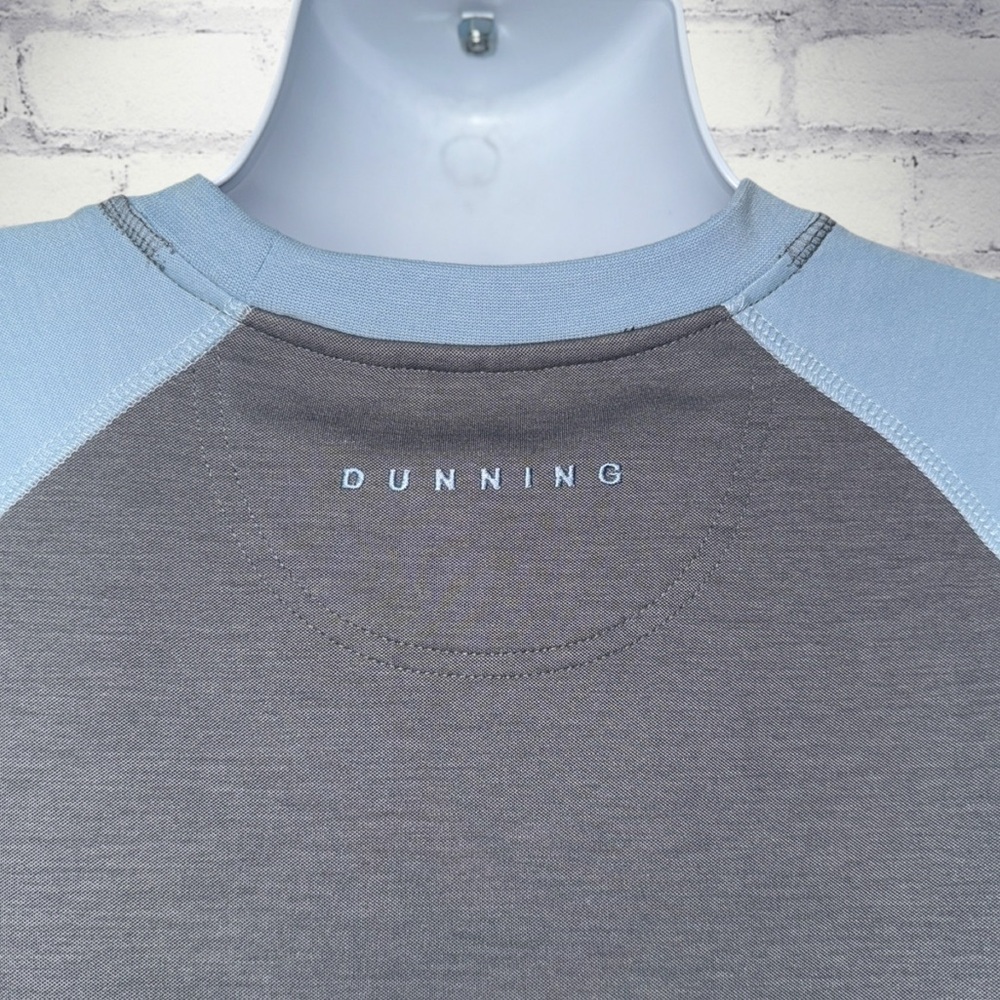Dunning Men’s Long Sleeve Colorblock Crewneck Sweater Large Gray Blue